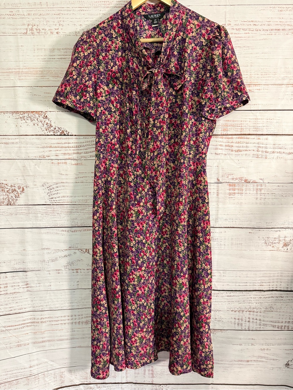 Lauren by Ralph Lauren Curve Zachari-Floral Classic Midi Shirt Dress Size 10P - Picture 3 of 16